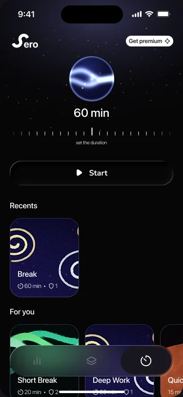 Sero focus timer